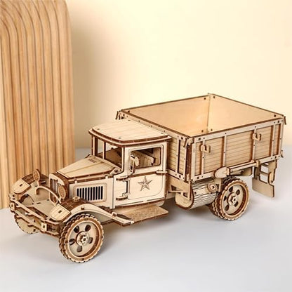 3D Wooden Truck Puzzle, 3D Wooden Puzzle for Adults, DIY Assembly Mechanical Truck Building Kit, Handicraft Wood Car Craft, Birthday for Hobbyist Collectors Family Women Men Age 14+, 246 pcs - Image 3