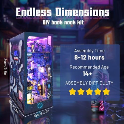 DIY Book Nook Cyberpunk Dollhouse Kit 3D Wooden Puzzle for Adults - Image 2