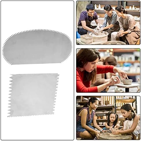 2 Pcs Serrated Scraper Crafts Tool Stainless Steel Pottery Clay Sculpture Scraper Ceramics Clay Sculpting Tools Kit for Sculpting Texturing Modeling - Image 7