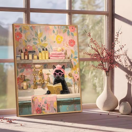Black Cat Paint by Numbers Kit for Adults Framed Canvas, Frameworkless - Image 4