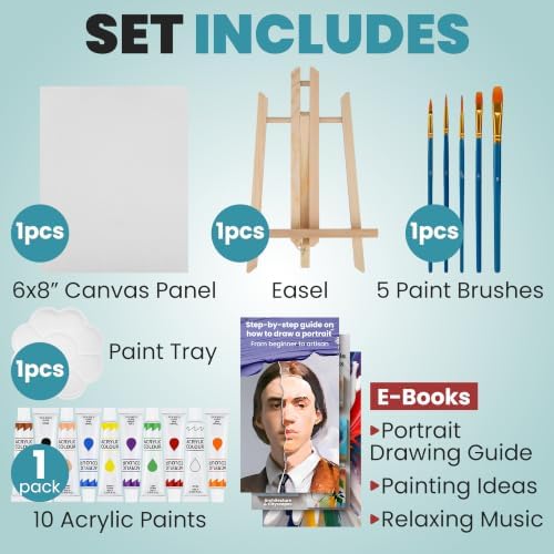 Painting Kit for Beginners, Kids, Teens, Adults - Acrylic Paint Set - Image 2