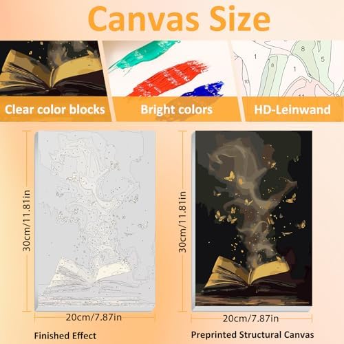 Mandun Book Paint by Numbers Kit for Adults, 3 Pack, 7.8x11.8 inch - Image 2