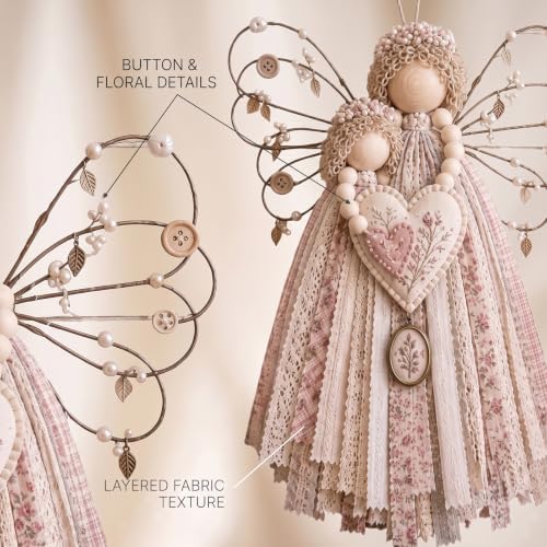 Fabric Angel Wall Hanging Kit, DIY Macrame Craft for Adults Beginners - Image 6