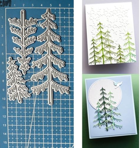 Scrapbooking Die-Cuts, Christmas Metal Cutting Dies for Card Making, Paper Craft Punch Template, Background Embossing Stencils, DIY Album Décor (3 Pcs Christmas Trees-10.6x7cm) by FAWENUCY