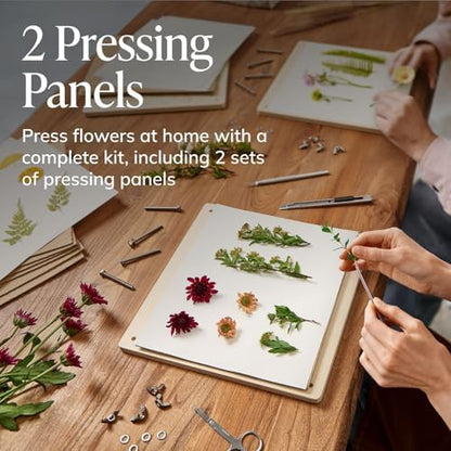 DIY Gift Kits Flower Press Kit - 20 Layers - 2 Sets of 10x10 Inch Wooden Panels - Easy Dried Flower Crafting and Preservation - Adult Beginner Gift Set - Image 2