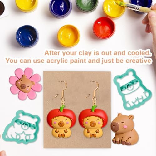 13Pcs Capybara Polymer Clay Cutters Clay Earrings Cutters for Adults Polymer Jewelry Cutter for Earrings Making Party Festival DIY Supplies - Image 5