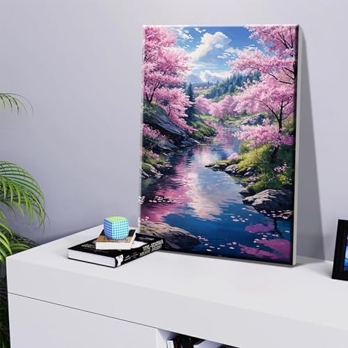 JOOZ Landscape Paint by Number Kit for Adults Beginner with Easel Forest Adult Paint by Number Kits on Canvas with Frame DIY Oil Painting Kits for Gift Home Wall Decor 7.87x11.81 Inch - Image 4