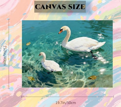 ACANDYL Paint by Numbers Kit for Adults Beginner Goose DIY Painting Kits for Adults Swan Easy Adult Paint by Number Kits on Canvas Animal Color by Numbers for Gifts Home Wall Decor 16x20 Inch - Image 5