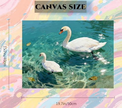 ACANDYL Paint by Numbers Kit for Adults Beginner Goose DIY Painting Kits for Adults Swan Easy Adult Paint by Number Kits on Canvas Animal Color by Numbers for Gifts Home Wall Decor 16x20 Inch - Image 5