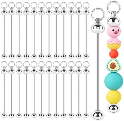 30 Pack Beadable Keychain Bars DIY Blank Beadable Keychains by Unknown