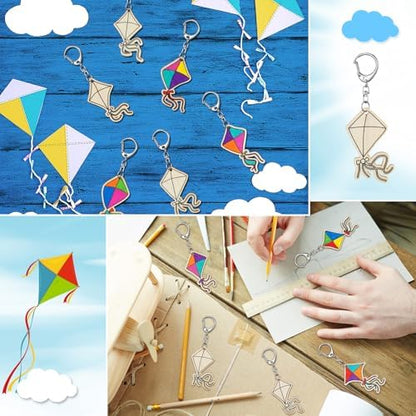 RattanView 24 Pcs Kites Craft Keychains DIY Keychain, 12 Styles - Image 5