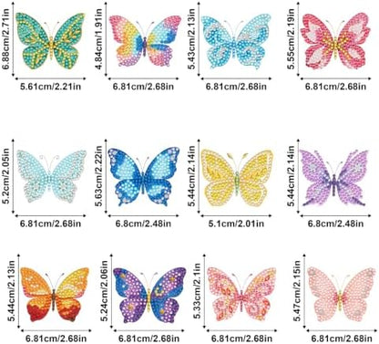 LAKEQUILL Rainbow Butterfly 12 Pcs 5D Diamond Painting Keychain Kit - Image 6