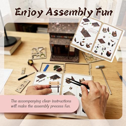 Book Nook Kit, Sakura Tea Pavilion 3D Wooden Puzzle DIY Gift - Image 3