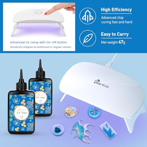 Bsrezn 200g UV Resin Kit with Light, Clear UV Epoxy Resin Cure for Jewelry - Image 4