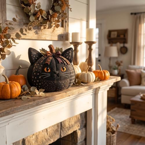 DIY Animal Pumpkin Sewing Kit -Halloween DIY Pumpkin Patchwork Craft Kit,Harvest Fabric Animal Craft Set for Adults Beginners,Autumn Thanksgiving Home Ornament Craft Kit，Cow - Image 7