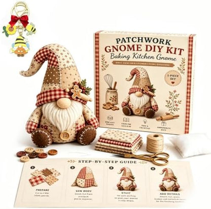 DIY Patchwork Gnome Sewing Kit, DIY Patchwork Animal Kit, Pre-Cut Felt Button Art Animal Craft Project Set, Handmade 3D Cozy Stuffed Gnome Creative Home Decor for Adults &Beginners, Halloween (H) by Unknown