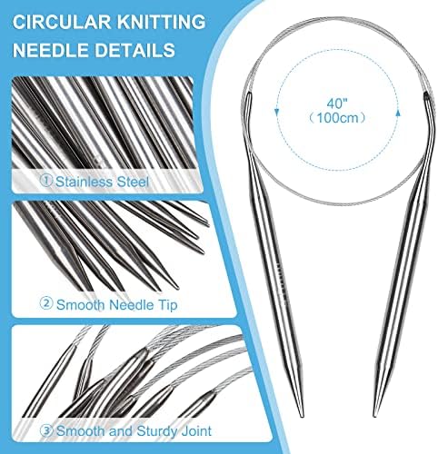 Aeelike Circular Knitting Needles Set, 2.5-10 mm Round Needle, 40 inches - Image 3
