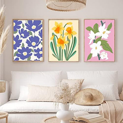 cupmod Flower Paint by Numbers for Adults Kids Beginners,Easy Acrylic Paint by Number Kits on Canvas Without Frame,Oil Painting Kits Present for Home Wall Decor 9.8x13.7inch - Image 2