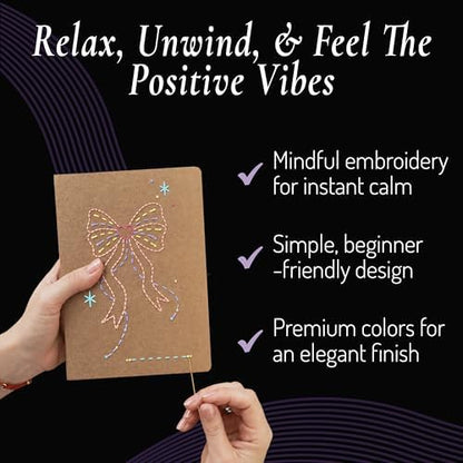 Unwynd Notebook Embroidery Kits Pretty for Adults, Beginners, Cross-Stitch - Image 5