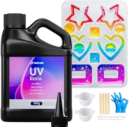 SHORE RESIN 500g UV Resin Kit, Crystal Clear UV Resin by SHORERESIN