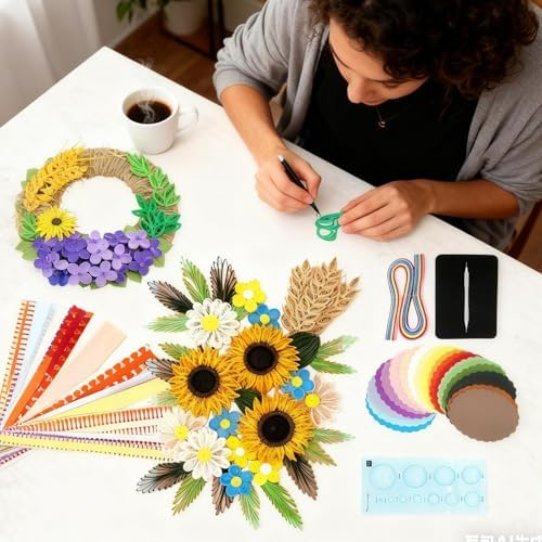 Paper Quilling Kit Colorful Cardmaking Handmade Supplies - Image 2
