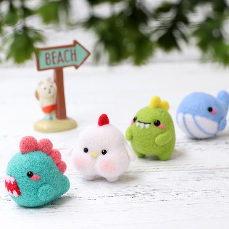 Wizardi Beginner Needle Felting Kit for Adults - Whale. Animal Felting Kit 3.5x3x5cm. Felting Tools. Wool Felting Supplies. Felt Crafts. Wool Felt. F07N8-146 - Image 4