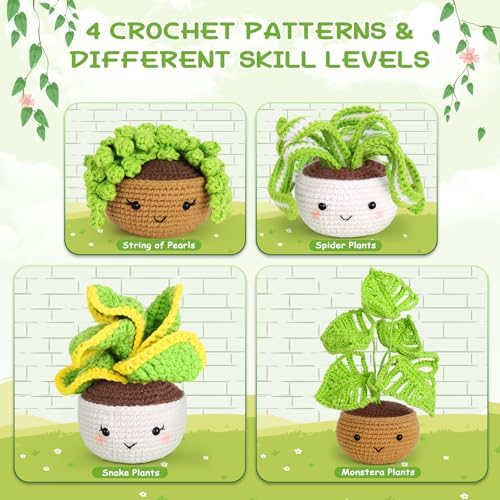 Crochetta Crochet Kit for Beginners, Crochet Starter Kits for Adults with Step-by-Step Video Tutorials, Learn to Crochet Kit Kids, Knitting Craft Supplies, Crochet Plants Indoor Home Decor(40%+ Yarn) - Image 3