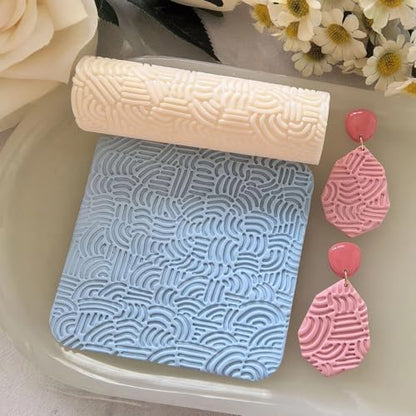 3Pcs Polymer Clay Texture Roller Work with Polymer Clay Cutters for DIY Earrings Jewelry Making Craft Supplies - Image 4