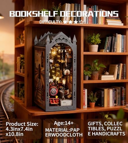 Spilay Book Nook Kit for Adults, Fantastic Miniature House Building Kit - Image 4