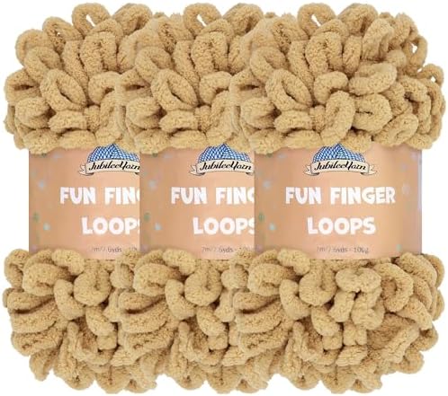 JubileeYarn Fun Finger Loops Yarn - Lark - 3 Skeins by BambooMN