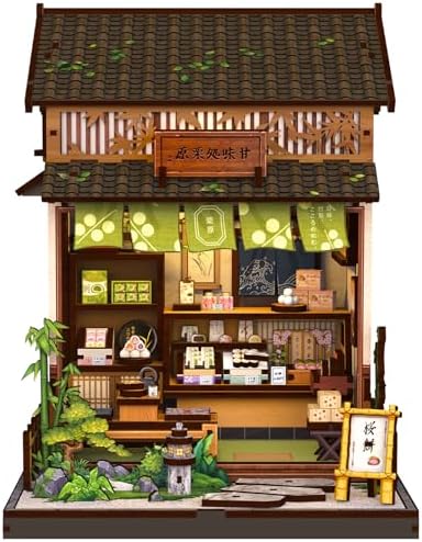 Cutefun Book Nook Kit - DIY Miniature House Kit for Adults, Teens and Beginners, Japanese Dessert Shop Booknook Tiny House Bookshelf Decor 3D Wooden Puzzles, Gifts for Friends and Family (Sweet Shop) by Cutefun