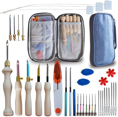 DiaWiew Punch Needle Embroidery Kit - Complete Set for Needle Punching - Includes Adjustable Punch Needle Tool and Wooden Handle Embroidery Pen Set - Ideal for Adults Beginners by DiaWiew