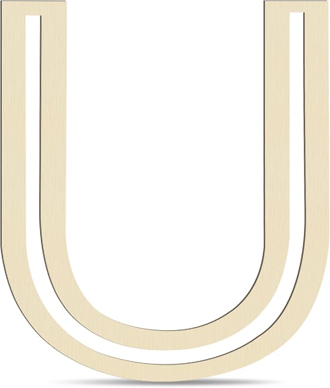 Large Wooden Letters 14 inch for Wall Decor Crafts Big Wood Letter U 1/5 Inch Thick Unfinished Alphabet Cutouts Paintable Letters for DIY Wreath Home Party Wedding Baby Nursery Decorations (U)