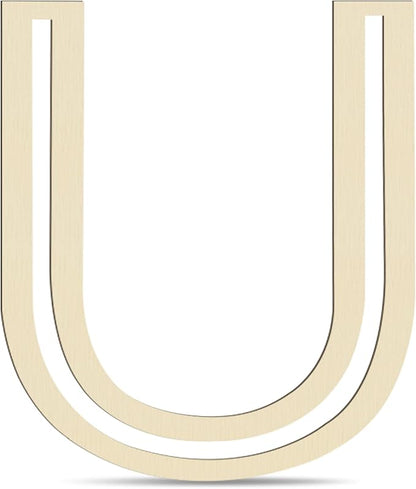 Large Wooden Letters 14 inch for Wall Decor Crafts Big Wood Letter U 1/5 Inch Thick Unfinished Alphabet Cutouts Paintable Letters for DIY Wreath Home Party Wedding Baby Nursery Decorations (U)