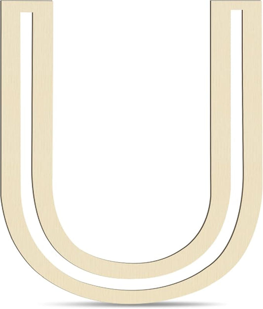 Large Wooden Letters 14 inch for Wall Decor Crafts Big Wood Letter U 1/5 Inch Thick Unfinished Alphabet Cutouts Paintable Letters for DIY Wreath Home Party Wedding Baby Nursery Decorations (U)