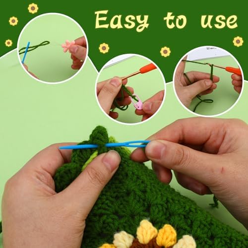 Fedmut Crochet Kit for Beginners Adult, Includes Deep Green Yarn, Hooks, Stitch Markers, Video Tutorials, Ideal for All Ages & Gifts - Image 4