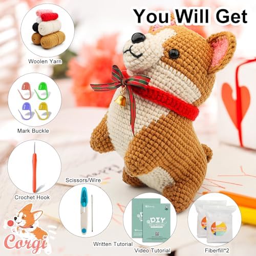 Faircosy Animal Crochet Kit for Beginners: Includes Complete Tools Ample Yarn Step by Step Videos for Teens Adults - Perfect Amigurumi Kit for Indoor Entertainment & Long Journeys - Image 2