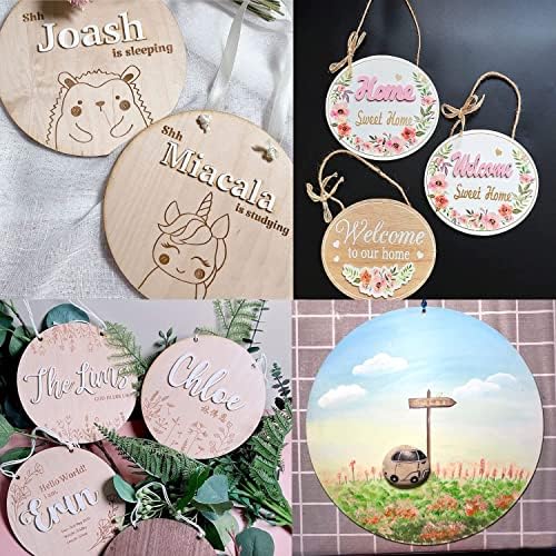 5PCS 18Inch Wood Circles for Crafts, Cutouts Blank Round Wood Slice Unfinished Wooden Slices Blank Round Wooden Circles, Wood Circles for Painting, DIY Door Hanger, Home, Holiday Decor 3 mm Thick - Image 5