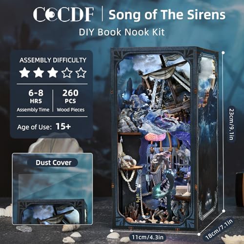 Song of The Sirens Book Nook Kit, DIY Miniature Dollhouse Kit for Adults - Image 2