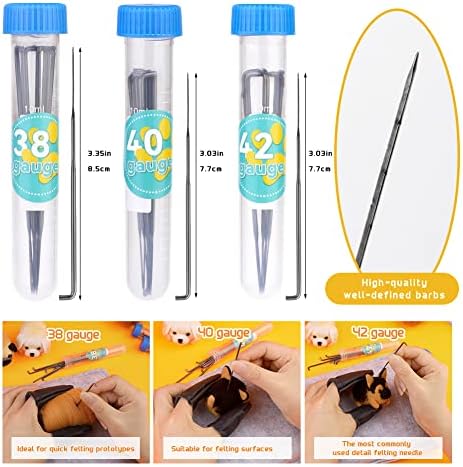 Needle Felt Starter Kit, 6 Pieces Dog Wool Needle Felting Kit, Needles Felting Supplies with Instruction,Felting Foam Mat, Wool Felting Kit for DIY Craft Animal Home Decoration - Image 4