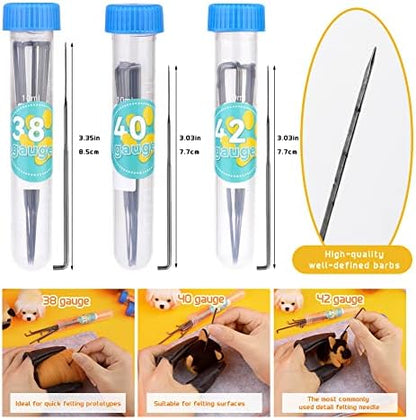 Needle Felt Starter Kit, 6 Pieces Dog Wool Needle Felting Kit, Needles Felting Supplies with Instruction,Felting Foam Mat, Wool Felting Kit for DIY Craft Animal Home Decoration - Image 4