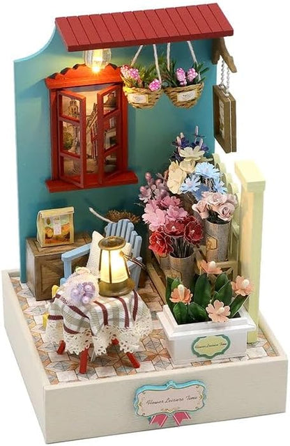 Wizardi Mini House Building Kit - Flower Shop DIY Doll House Kit - Image 4