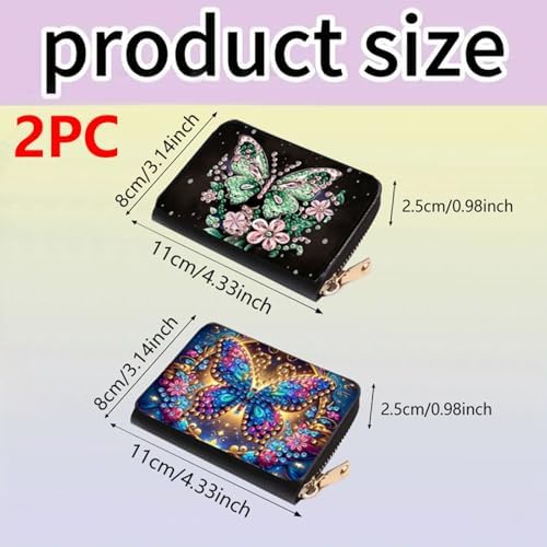 DDGYP 2PCS Diamond Art PU Leather Credit Card Wallet Making Kit - Image 2