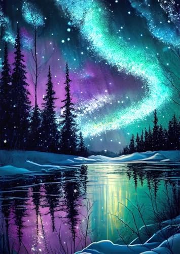 Paintcolor Starry Night Beginner Stamped Cross Stitch Kits Arts and Crafts by Paintcolordiamondpainting