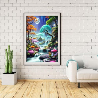 MIRCVSH Moon Forest Paint by Numbers Kits for Adults Beginners-Plant Paint by Number for Adults with Wooden Framed,Paint by Numbers for Adults Home Wall Decoration and Gifts 12X16 inch - Image 3
