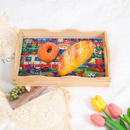 DOTSOPS 5D Diamond Art Kits for Adults Wooden Serving Tray with Handle - Image 5