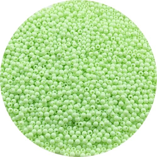 2000pcs Acrylic Round Beads for Crafts 4mm Resin Candy Color Spacer Beads with Hole for Jewelry Making Sewing Crafts Decoration Necklaces Bracelets Earrings Supplies(Light Green) by Unknown