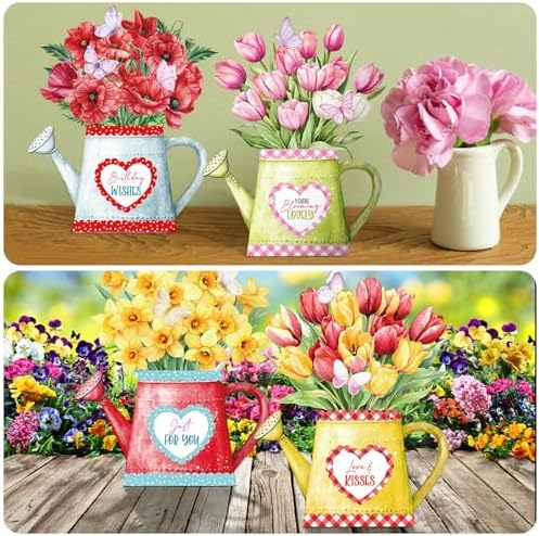 Gueevin 18 Set Watering Can Blossoms Card Making Kit Floral DIY Craft Kits - Image 5