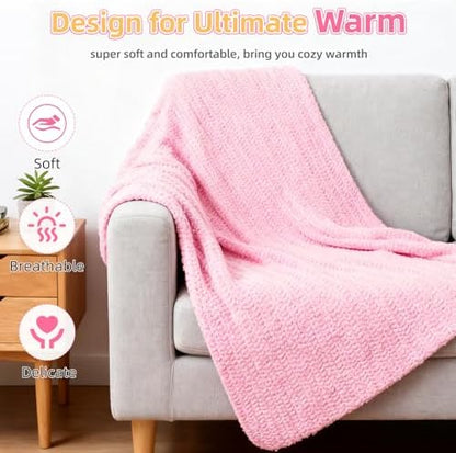 Aeelike Crochet Blanket Kit for Beginners, Easy Soft Crochet Kit, Pink - Image 2