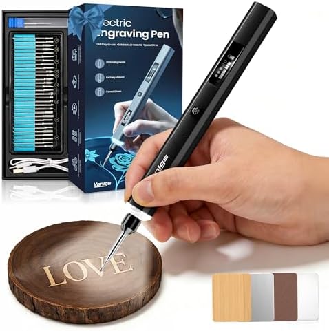 Vanlgs Engraving Pen for Metal Wood Glass Plastic Gift for Teens, Black by Vanlgs